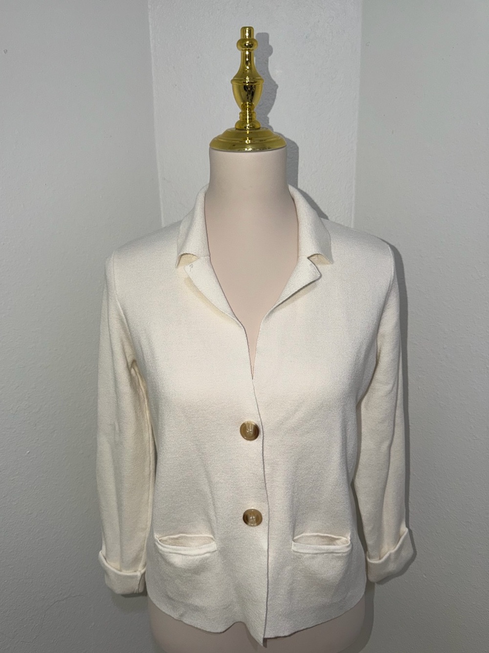 Cream Collar Blazer Jacket